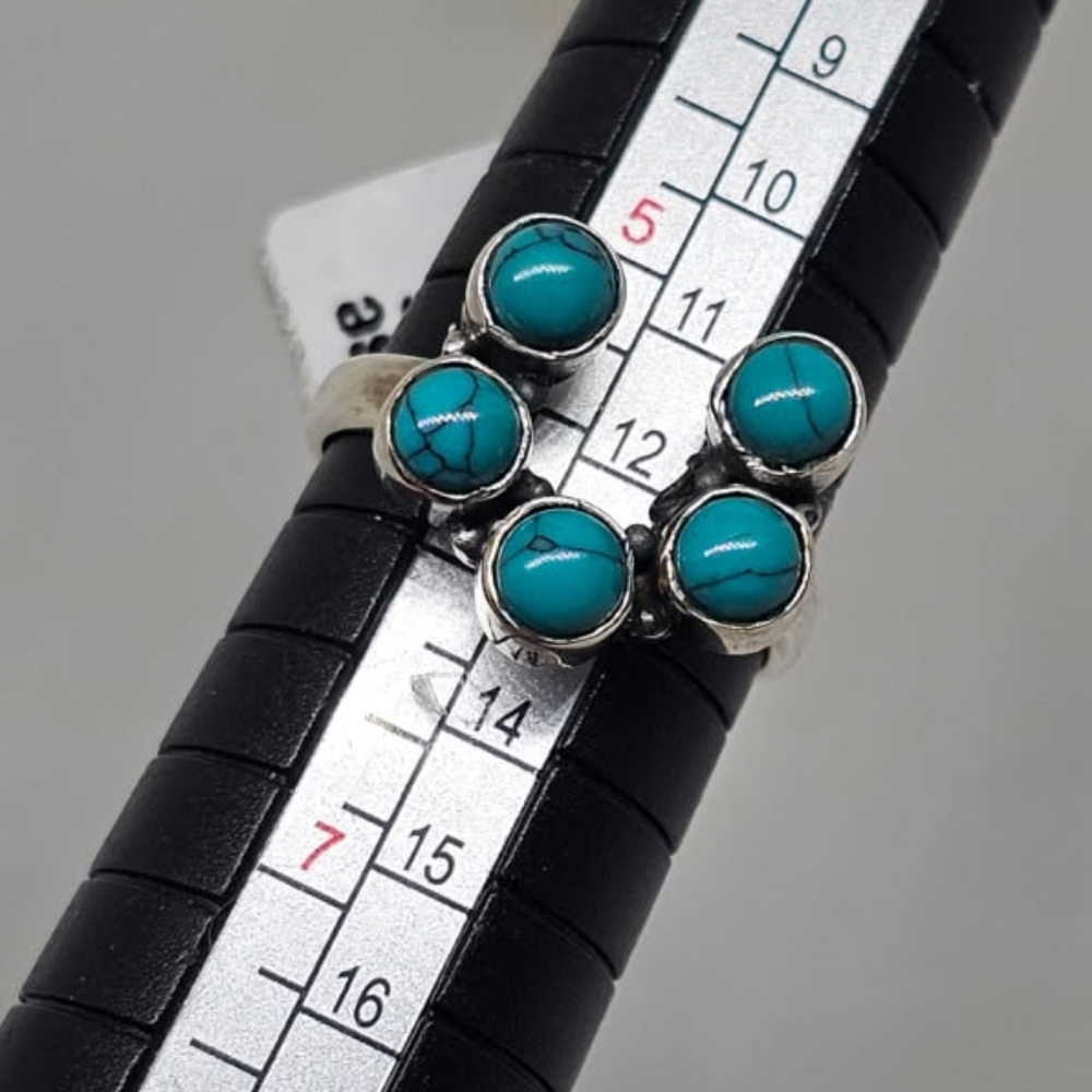 TURQUOISE 925 STERLING SILVER HORSE SHOE RING SIZE 6